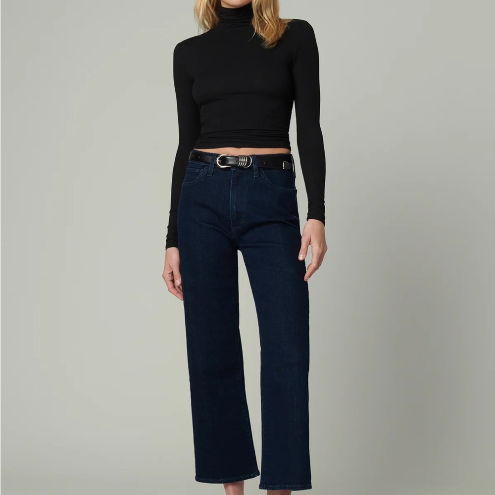 Joe's Jeans Dark Blue Cropped Straight Ankle Jeans